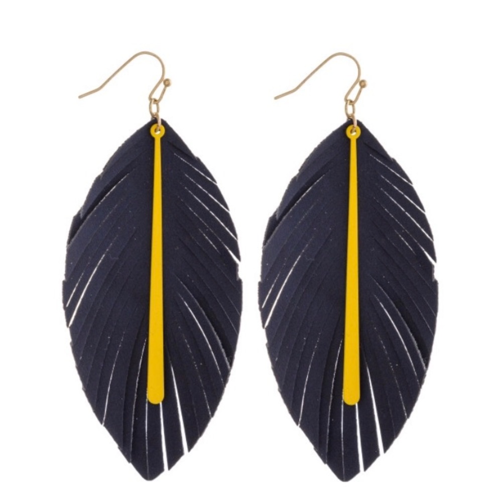 Feather earrings - georgia tech fans